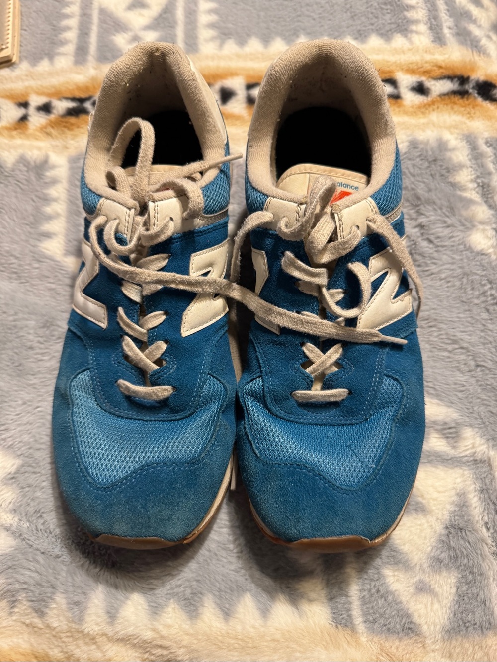 New Balance Kids Blue and White Sneakers